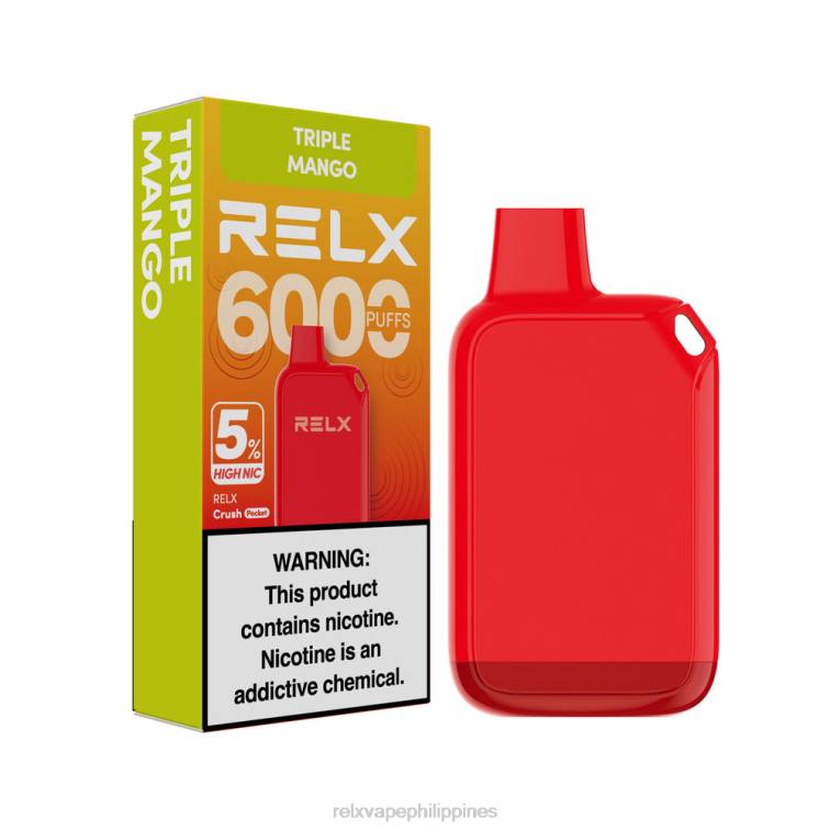 RELX Crush Pocket 6000 5% High Nic | L0ZP26 ‎RELX Vape Philippines Triple Mango