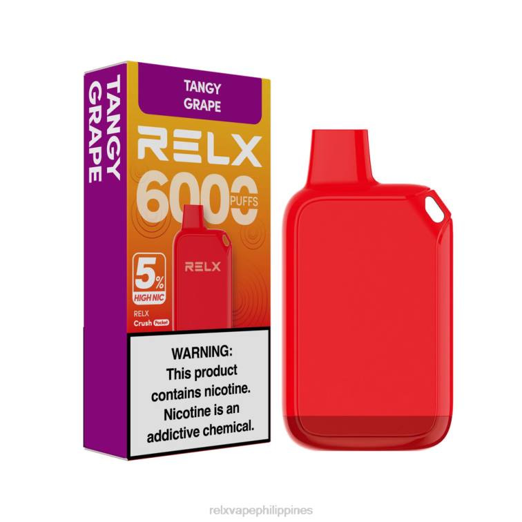 RELX Crush Pocket 6000 5% High Nic | L0ZP27 ‎RELX Philippines Flavors Tangy Grape