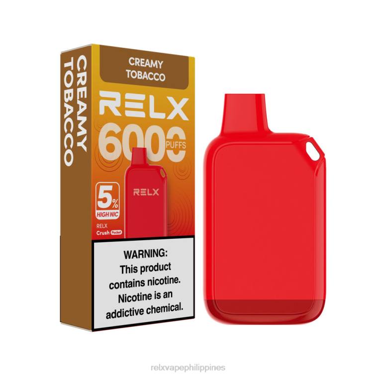 RELX Crush Pocket 6000 5% High Nic | L0ZP28 ‎RELX Review Philippines Creamy Tobacco