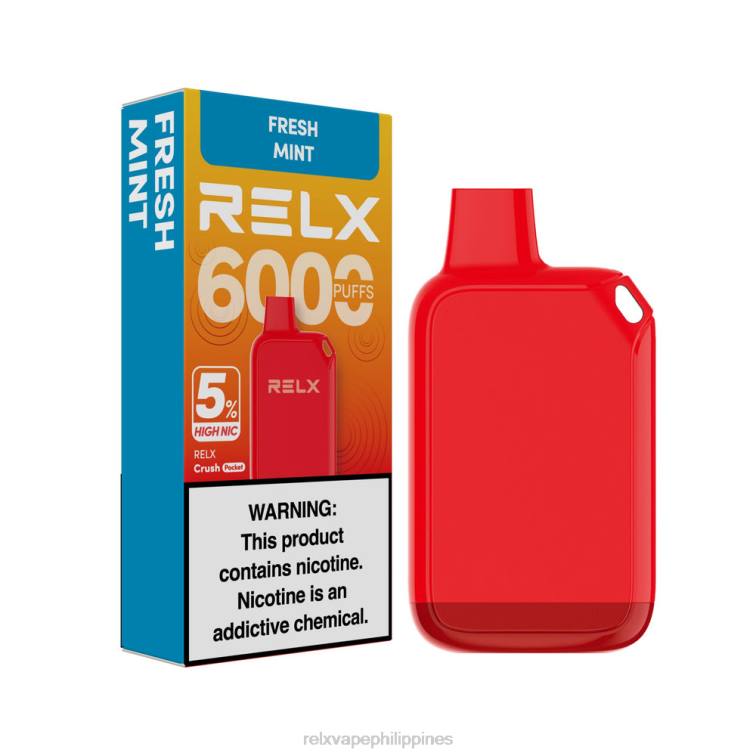 RELX Crush Pocket 6000 5% High Nic | L0ZP29 ‎RELX Vape Manila Fresh Mint