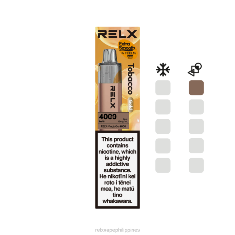 RELX MagicGo 4000 Disposable Vape | L0ZP2 ‎RELX Vape Philippines Tobacco (Gold)
