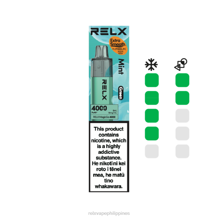 RELX MagicGo 4000 Disposable Vape | L0ZP4 ‎RELX Review Philippines Mint (Green)