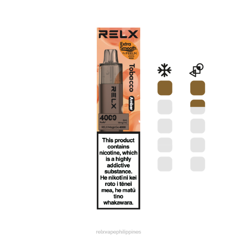 RELX MagicGo 4000 Disposable Vape | L0ZP5 ‎RELX Vape Manila Tobacco (Amber)